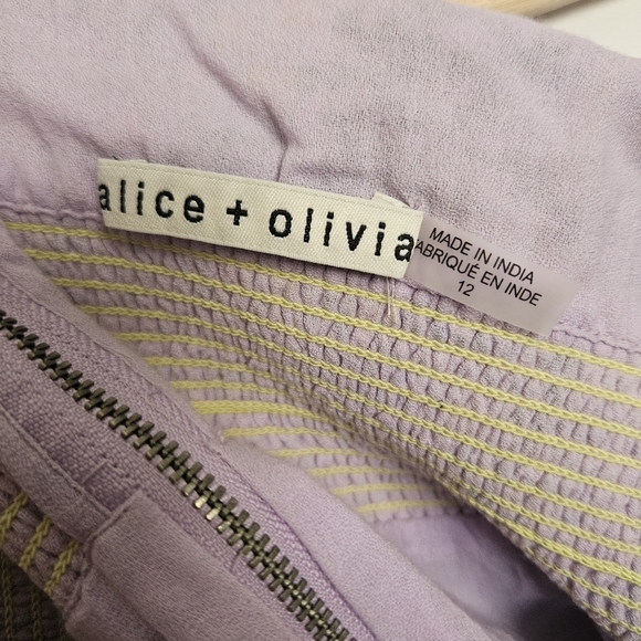 Alice + Olivia Karolina Tie Front Maxi Dress in Coastal Gardens Lavender Size 12 - Picture 13 of 15